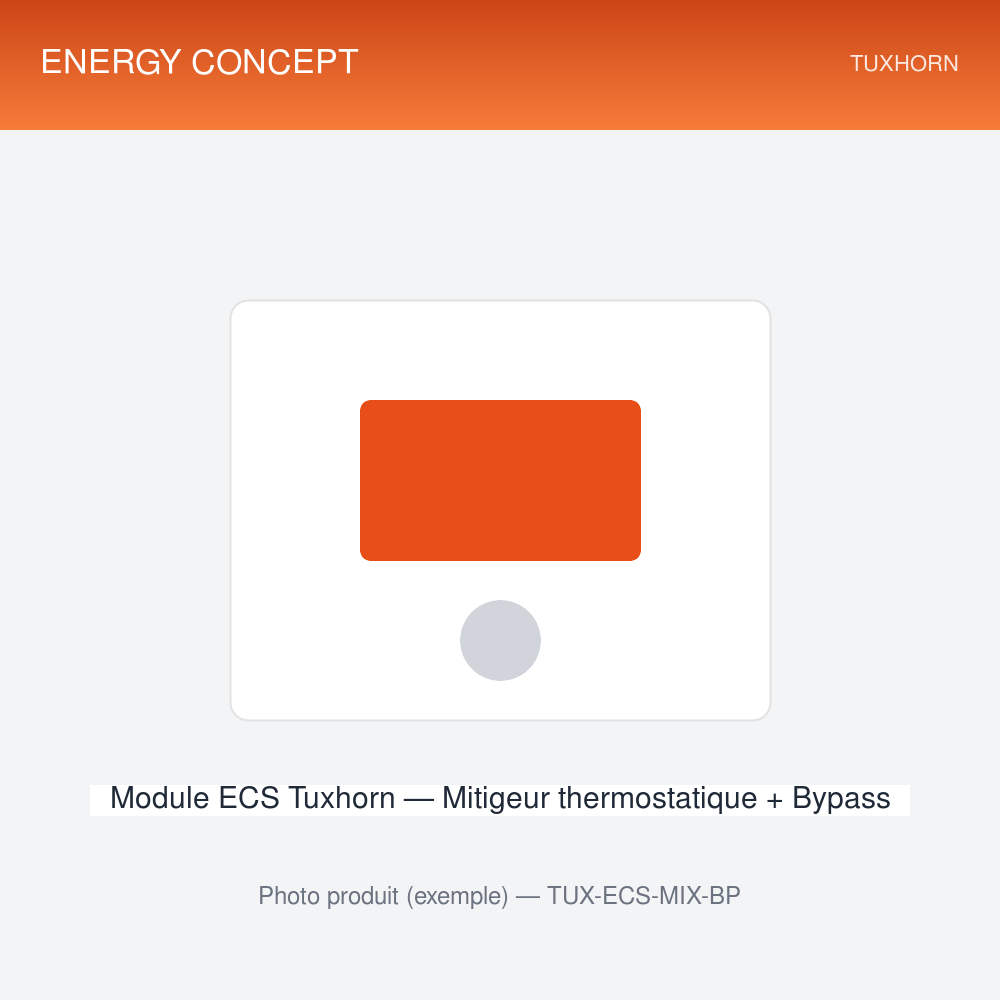 Module ECS Tuxhorn — Mitigeur thermostatique + Bypass — photo Module ECS Tuxhorn — Mitigeur thermostatique + Bypass — vue produit