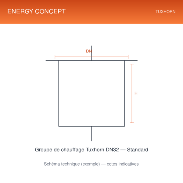 Groupe de chauffage Tuxhorn DN32 — Standard — schéma technique